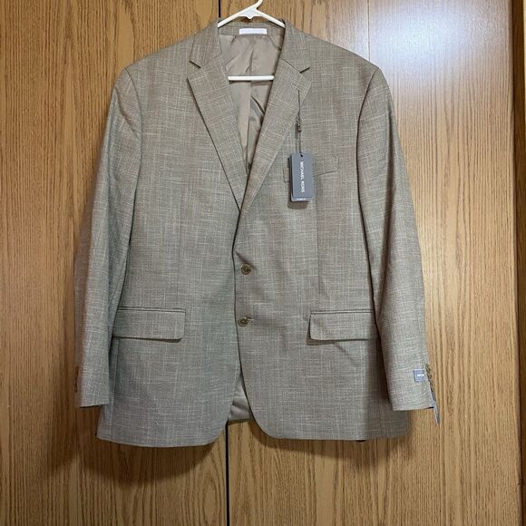 NWT Michael Kors Men’s 46R Kent Tan Blazer Suit Jacket - Picture 1 of 7